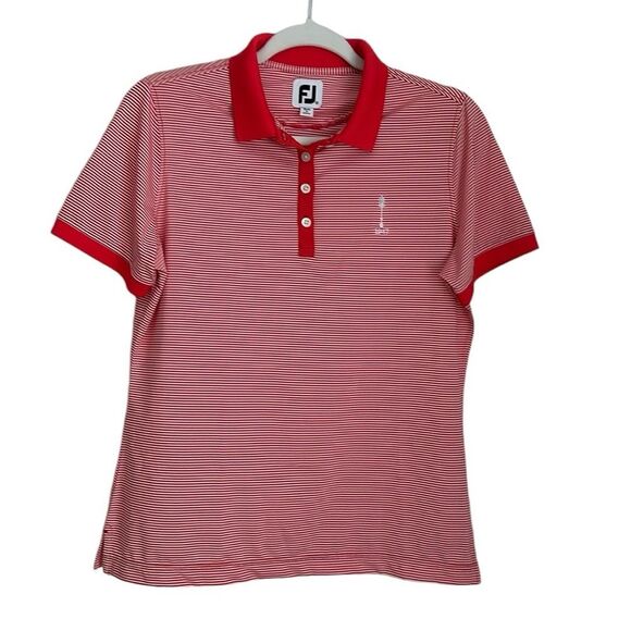 FootJoy Women’s Golf Striped Short Sleeve Shirt Size Medium - Picture 1 of 9